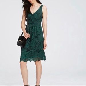 Deep Green Ann Taylor lacey dress